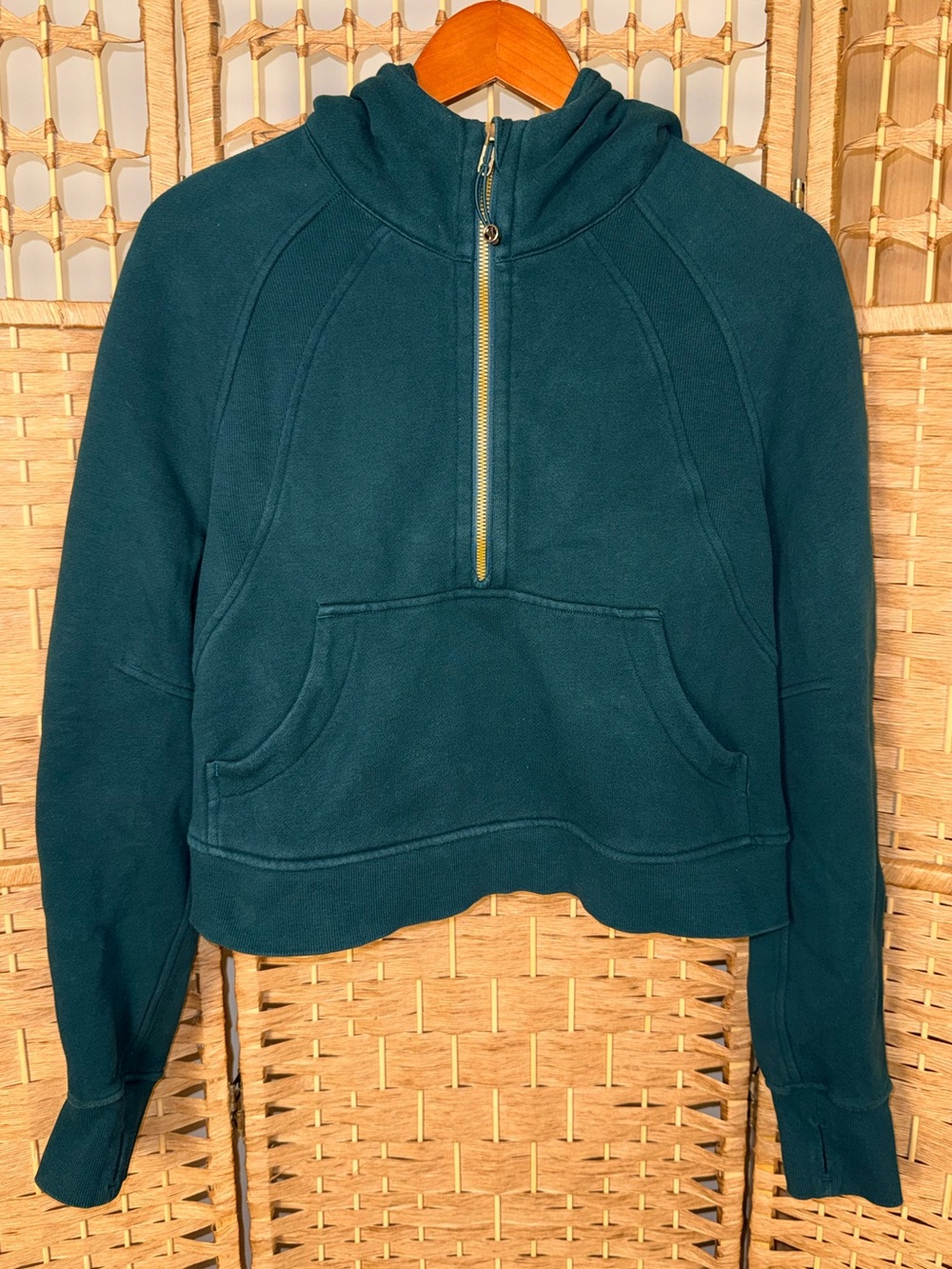 Lululemon Scuba Oversized Half-Zip Hoodie XS/S Storm Teal/Gold